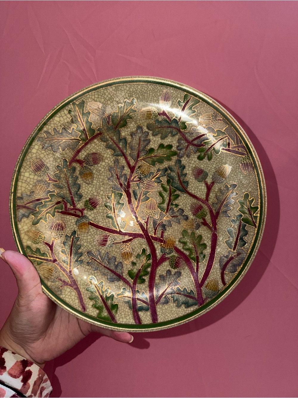Vintage Cloisonné Style Ceramic Plate